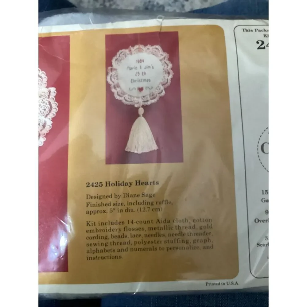 Vintage Holiday Hearts Cross Stitch Kit